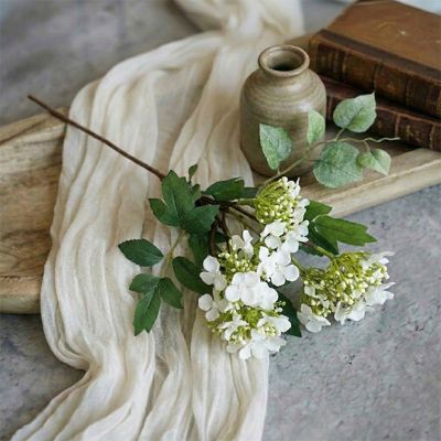 Lace Cap White Hydrangea Stem Set of 2