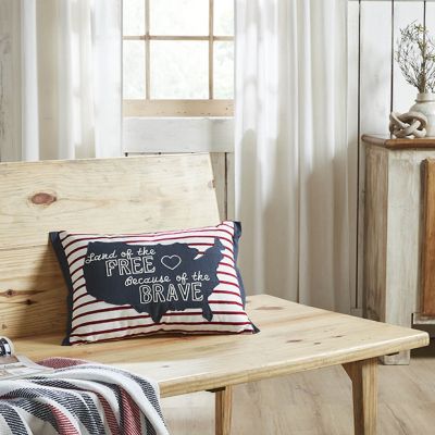 Land of The Free American Map Accent Pillow