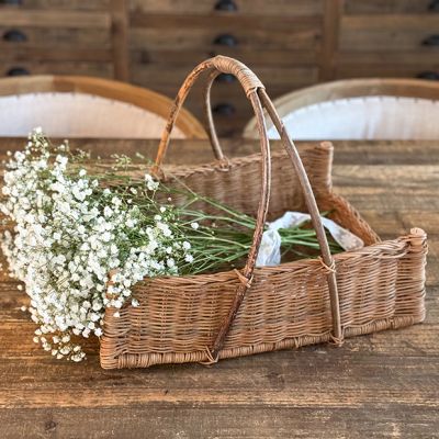 Large Handled Natural Rattan Display Basket