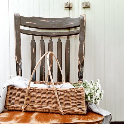 Large Handled Natural Rattan Display Basket