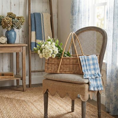 Large Handled Natural Rattan Display Basket