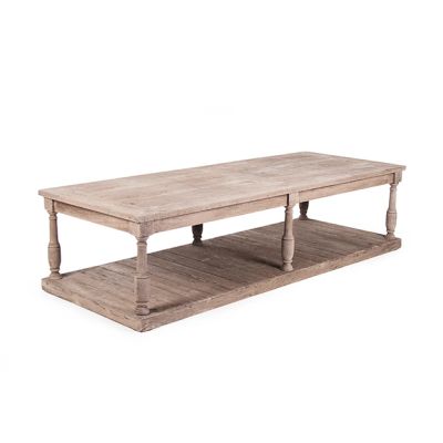 Large Natural Wood Coffee Table