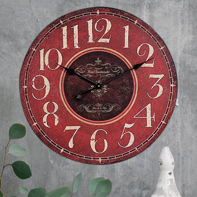 Large Round Red Wall Clock