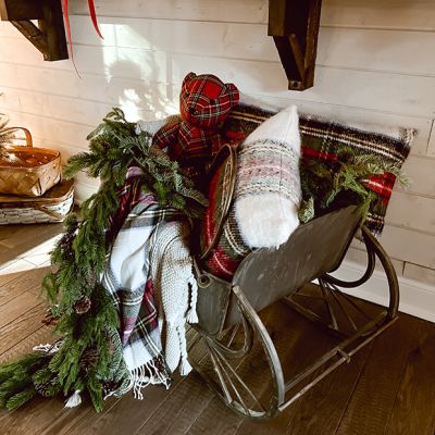 Large Rustic Metal Sleigh