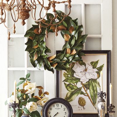 Large Southern Magnolia Leaf Wreath