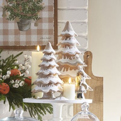 Layered Gingerbread Tabletop Trees Set of 2