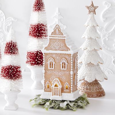 LED Glittered Gingerbread Village House