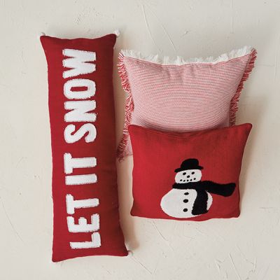 Let It Snow Festive Holiday Lumbar Pillow
