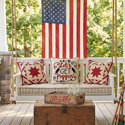 Lets Get Poppin Embroidered Accent Pillow