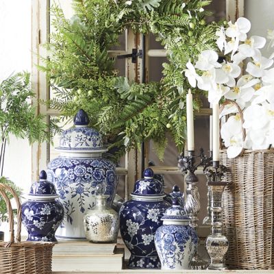 Lidded Floral Ginger Jar