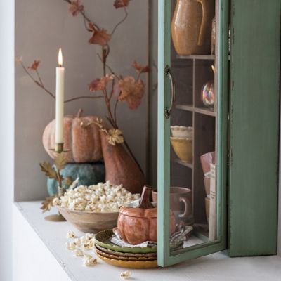 Lidded Stoneware Pumpkin Jar