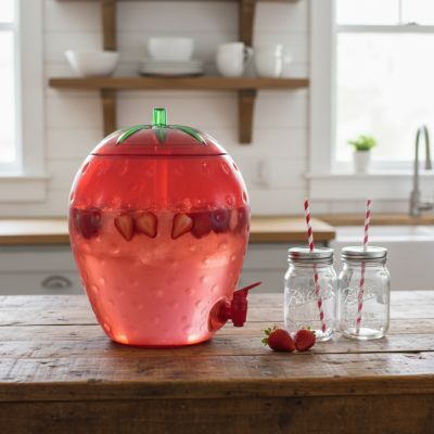 Lidded Strawberry Drink Dispenser