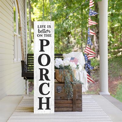 Life Is Better On The Porch White Leaner