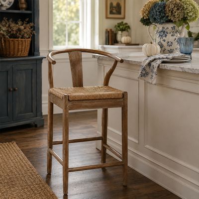 Light Oak Wood Counter Stool
