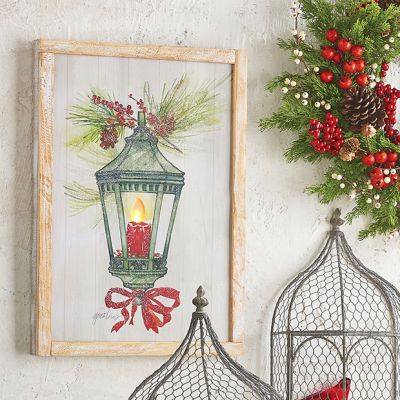 Lighted Lantern Wood Wall Art