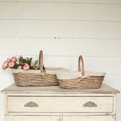 Lined Single Handle Basket Set of 2