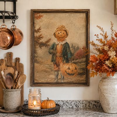 Little Pumpkin Boy Framed Wall Print