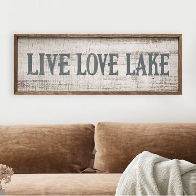 Live Love Lake Blue Whitewash Wall Art