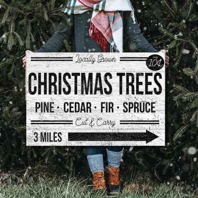 Locally Grown Christmas Trees Canvas Wall Art