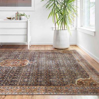 Loloi II Layla Collection Cobalt Blue And Spice Area Rug