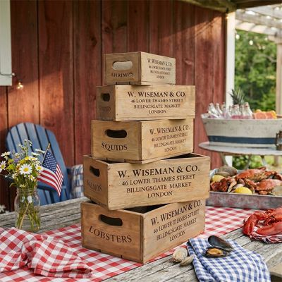 London Market Wood Crate Set of 5