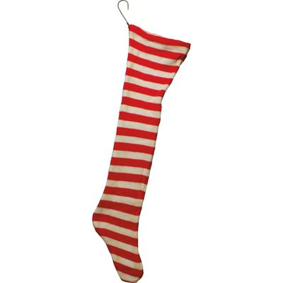 Long Red and White Christmas Stocking Set of 2