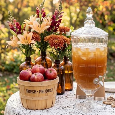 Lovely Lidded Glass Refreshment Dispenser