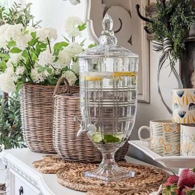 Lovely Lidded Glass Refreshment Dispenser