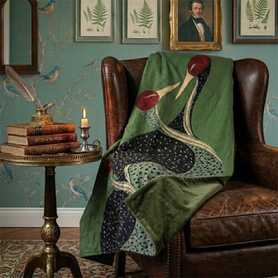 Loving Cranes Velvet Back Throw Blanket