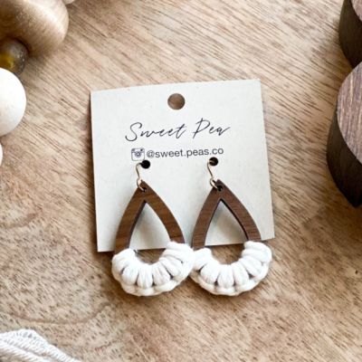 Macrame Tear Drop Earrings