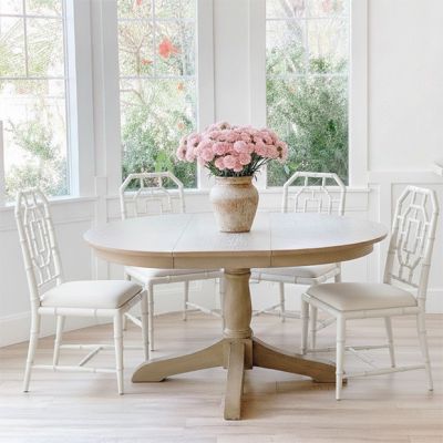 Mahogany Chippendale DIning Chair Cream