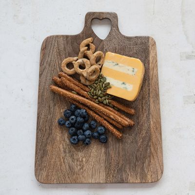 Mango Wood Cutting Board With Heart Handle