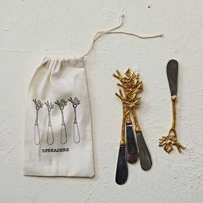 Maple Branch Handle Cheese Spreader Set of 4