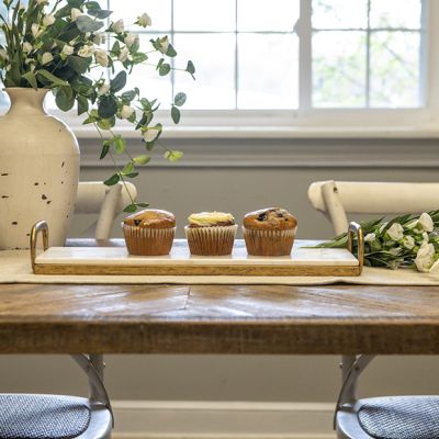 Marble Top Gold Rectangle Tray