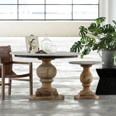 Marble Top Round Pedestal Dining Table