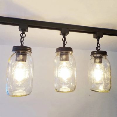 Mason Jar Track Lighting Trio