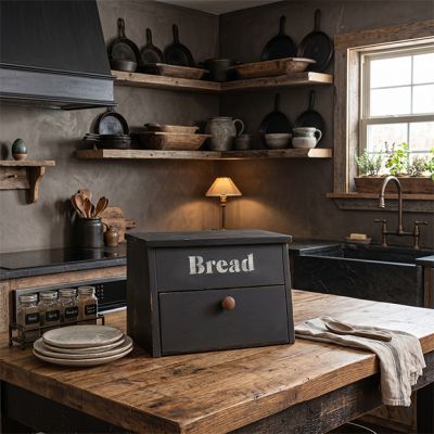 Matte Black Kitchen Bread Bin