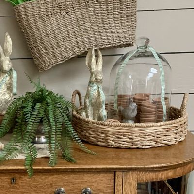Clear Glass Dome Display With Wooden Base 12.5 Inch