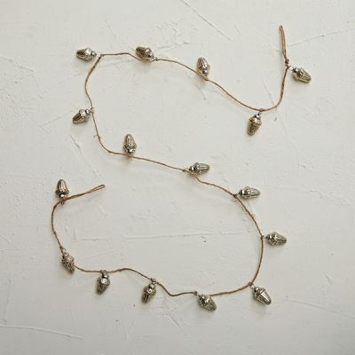 Mercury Glass Acorn Ornament Garland 1 Inch