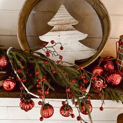 Mercury Glass Ball Garland On Jute