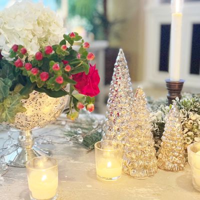 Mercury Glass Cone Tree Set of 3