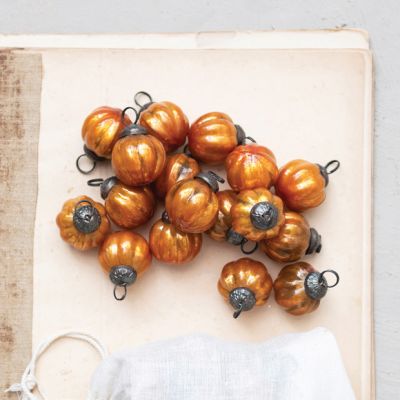 Mercury Glass Orange Ball Ornaments Set of 36