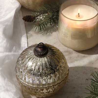 Mercury Glass Ornament Candle