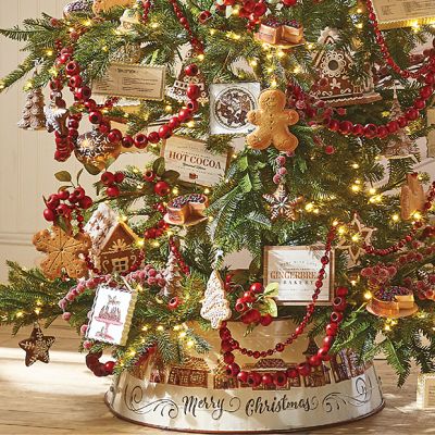 Merry Christmas Gingerbread House Tree Collar