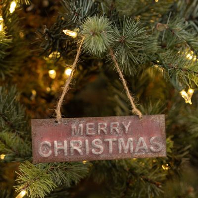 Merry Christmas Hanging Metal Ornament
