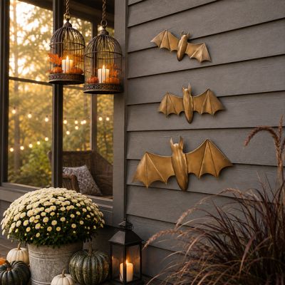 Metal Bat Wall Decor Set of 3