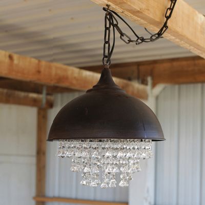 Metal Chandelier With Glass Crystals
