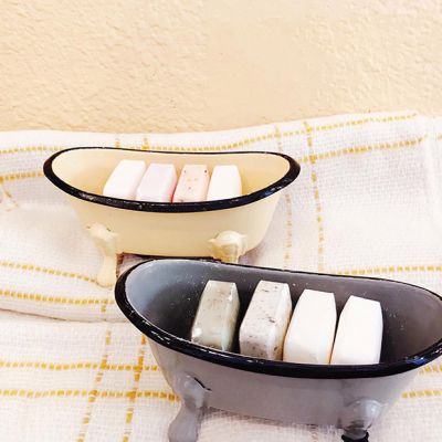 Metal Clawfoot Bathtub, Soap Holder Set of 4