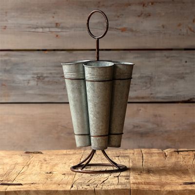 Metal Cone Vase Stand