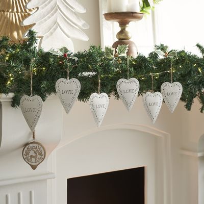 Metal Heart Cutout Love Ornament Set of 12